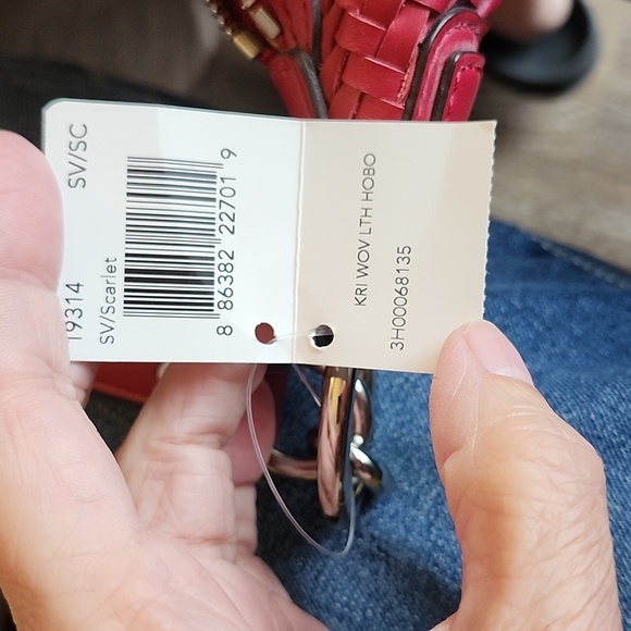 SOLD COACH New Scarlet Kristin Woven Leather Hobo & Wrislet $180 - Picture 10 of 15